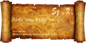 Szávay Klára névjegykártya